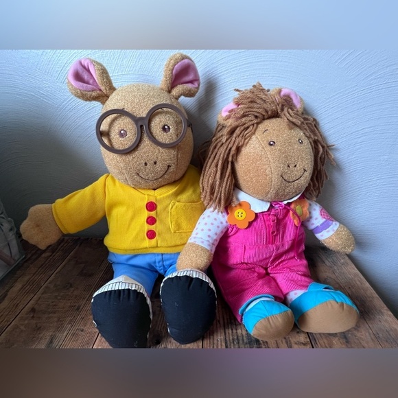 Vintage Arthur & DW Plush 1996 Hasbro Playskool Talking 17inch - Picture 1 of 6